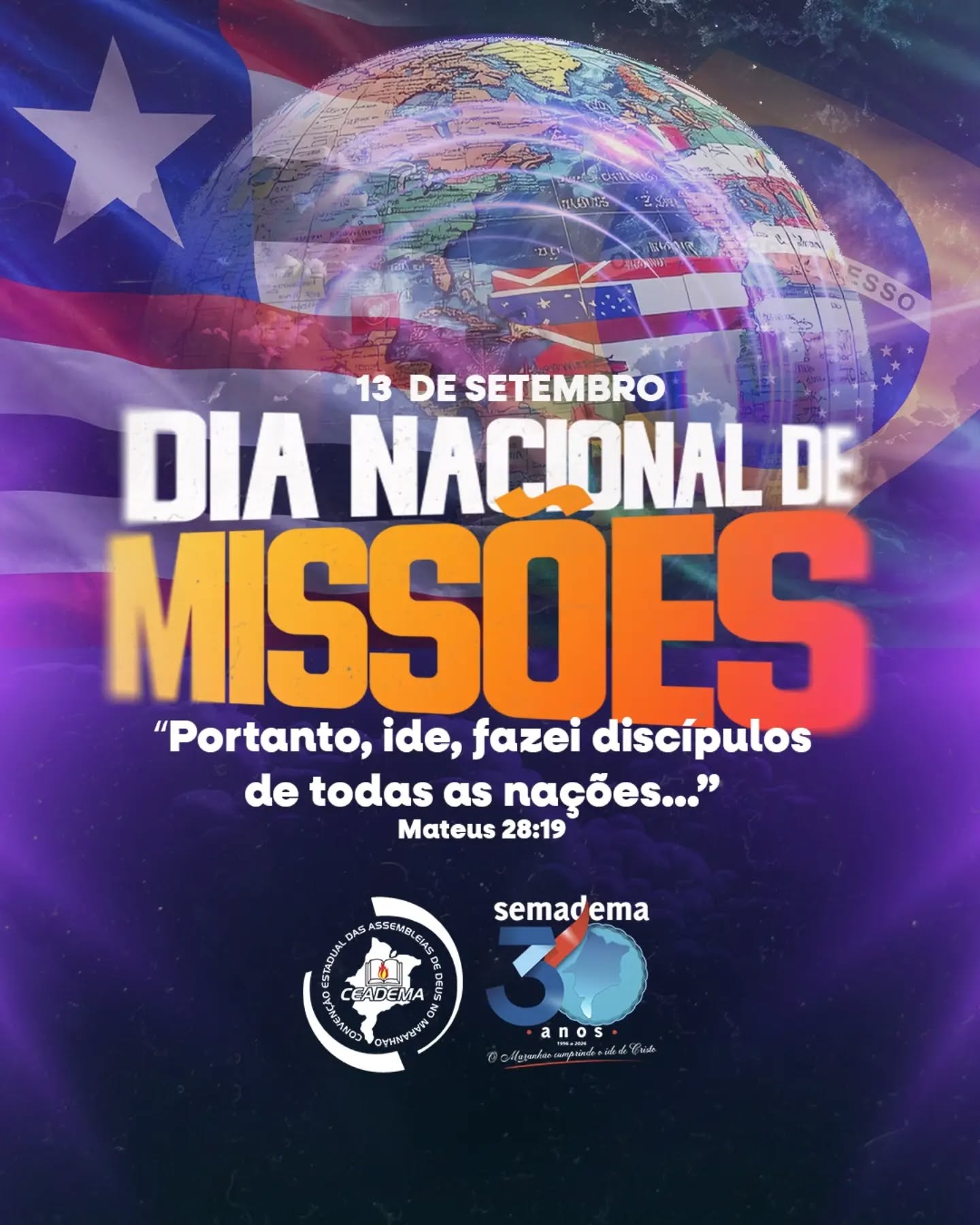 🌎🔥 DIA NACIONAL DE MISSÕES

Hoje é dia de reafirmarmos o compromisso com a Grande Comissão: anunciar o Evangelho, alcançar vidas e levar a mensagem de Cristo até os confins da Terra.

Missões não são apenas um chamado para alguns, mas uma responsabilidade de toda a Igreja. Orando, contribuindo e indo, todos podemos participar da missão de Deus.

📖 “Ide por todo o mundo e pregai o evangelho a toda criatura.” — Marcos 16:15

🌍 Missões têm urgência. O tempo é agora!