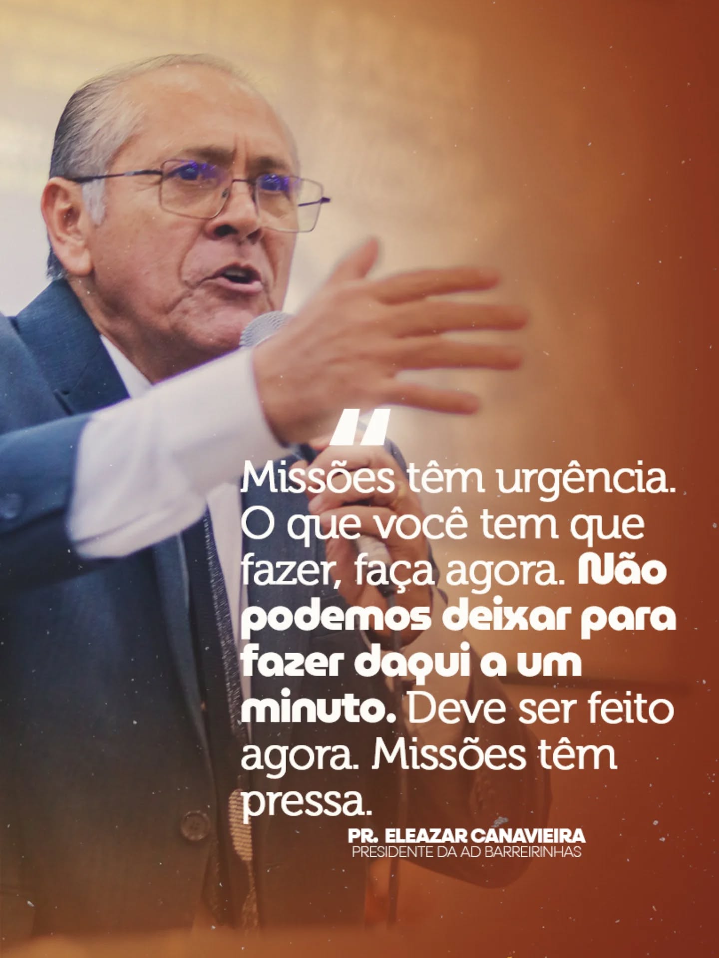 🔥 Uma noite marcada pela presença de Deus!

Tivemos a poderosa ministração do Pastor Eleazar Canavieira no Encontro de Promotores e Secretários de Missões na Assembleia de Deus em Lima Campos.

Fomos despertados para a urgência da obra missionária e desafiados a continuar anunciando o Evangelho com dedicação e amor pelas almas. 🌍📖✨