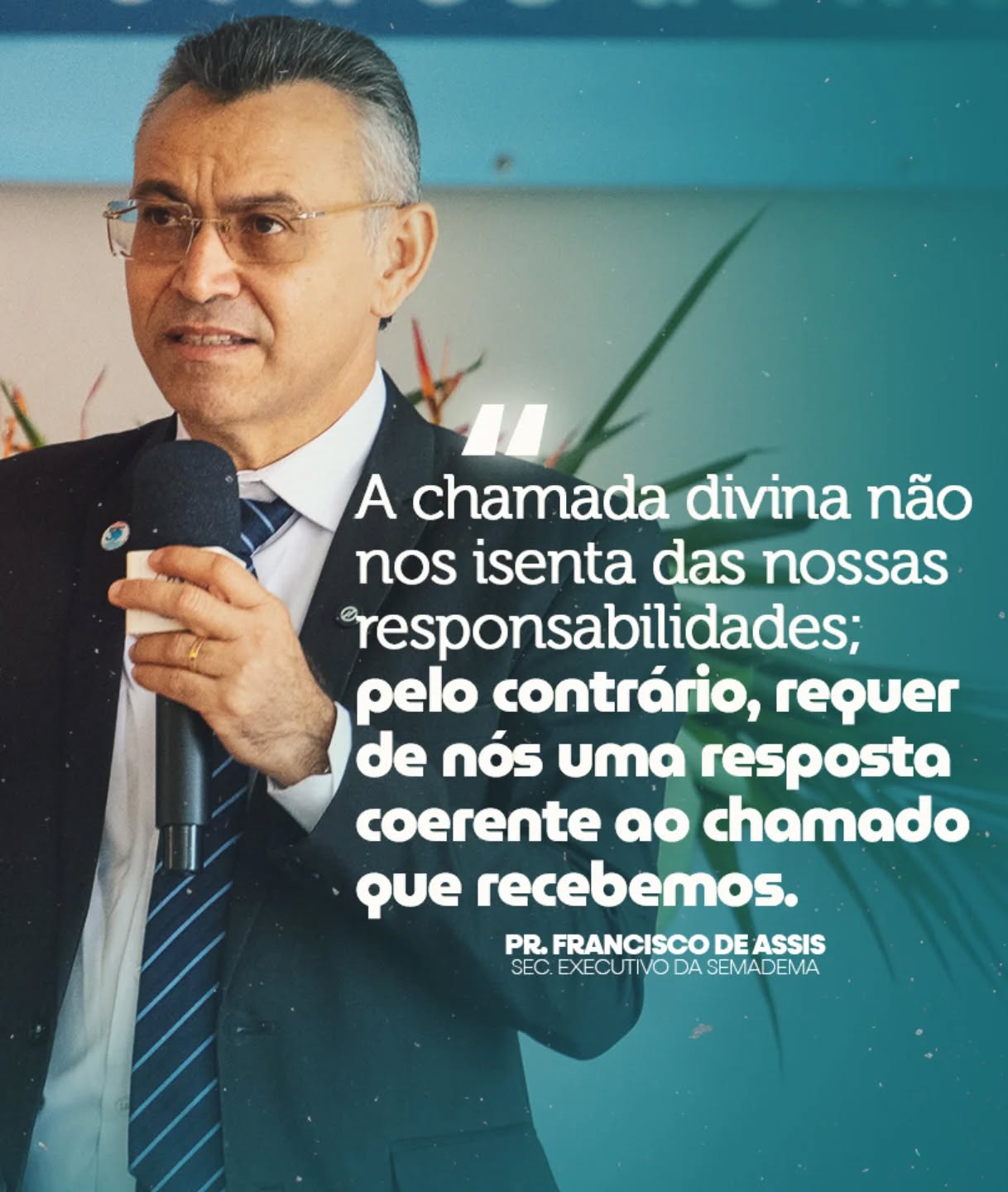 🔥 A chamada divina exige responsabilidade!

Na Imersão Missionária, o Pr. Francisco de Assis destacou que o chamado de Deus não nos isenta de responsabilidades, mas nos desafia a viver de forma coerente com aquilo que recebemos do Senhor.

🙏 Chamado é privilégio, mas também compromisso.

✨ Semadema sempre em frente.