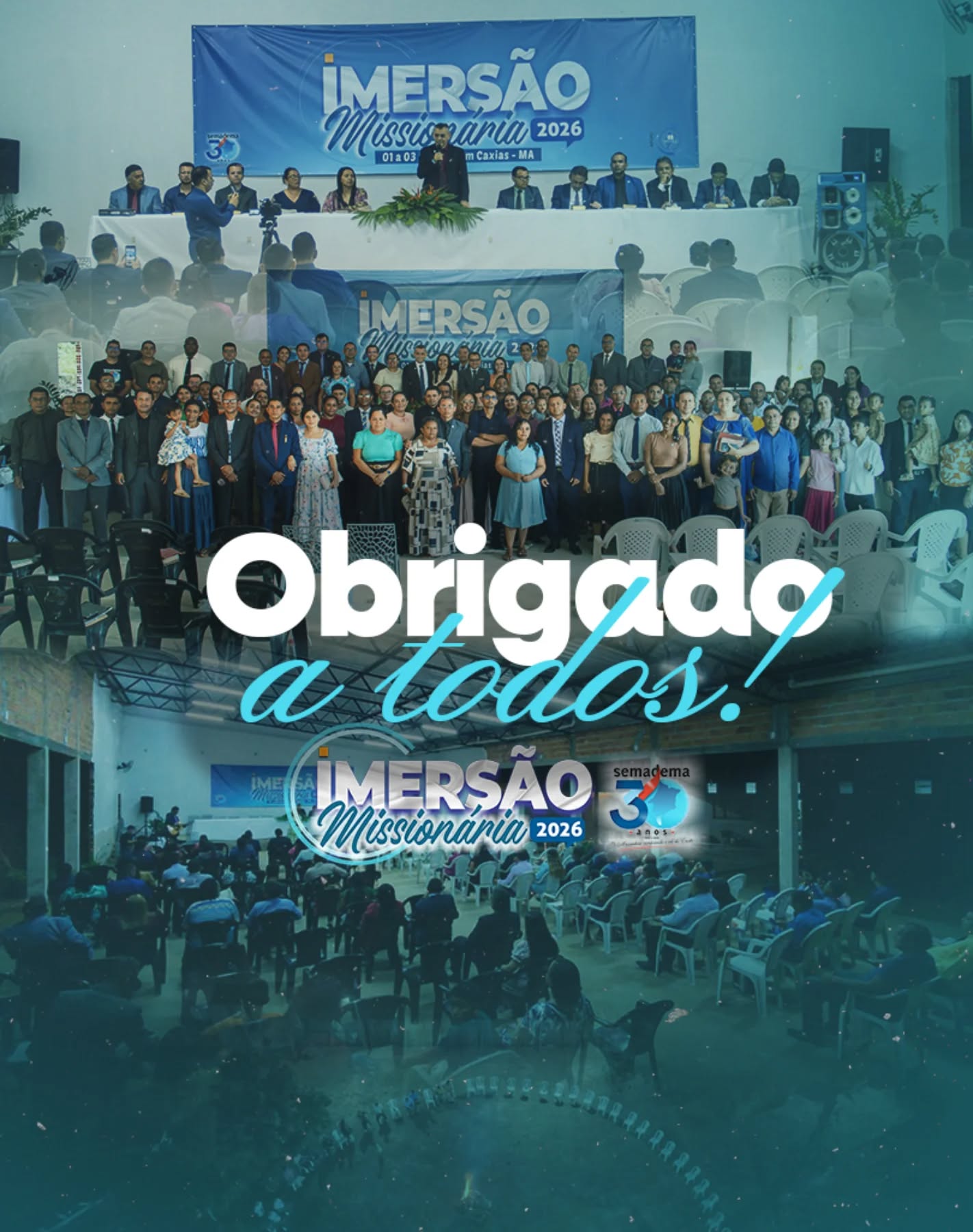 🙏✨ GRATIDÃO!

A SEMADEMA agradece a todos os missionários, pastores e participantes que estiveram conosco nos 3 dias da Imersão Missionária.

Foram dias marcados pela presença de Deus, aprendizado, comunhão e fortalecimento espiritual. Cada momento vivido contribuiu para o crescimento e alinhamento da obra missionária.

Nossa gratidão especial ao Pr. Raposo, presidente da CEADEMA, pelo apoio ao projeto, e à Missionária Suely Lima, que cedeu a sede da Missão Makários, em Caxias, para a realização deste grande evento.

🔥 Seguimos firmes no propósito!

✨ Semadema sempre em frente.